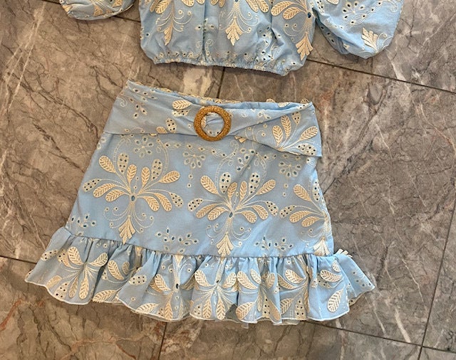 Baby blue eyelet skirt sale