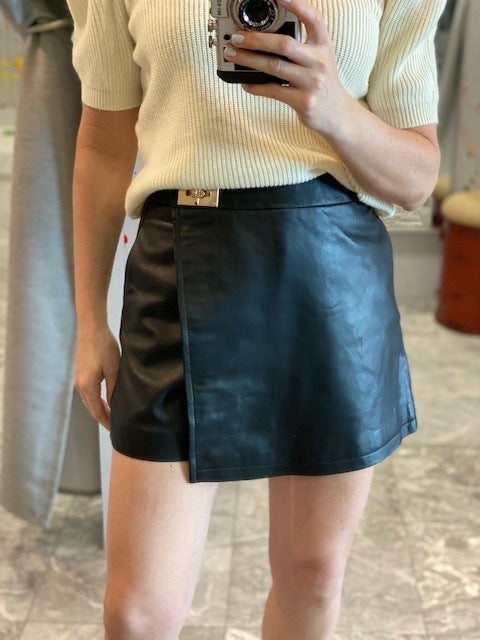 KG Black Leather Skort | Trend